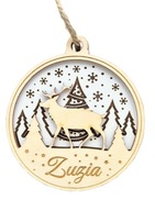 Drewniana Bombka z imieniem 3D na choinkę Bombka z grawerem personalizowana