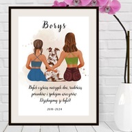 Plakat w ramce Pamiątka z Twoim psem/kotem Personalizowany portret A3