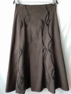 Spódnica maxi,brązowa rozkloszowana - 38/40