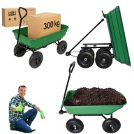 WÓZEK OGRODOWY TRANSPORTOWY TACZKA PRZYCZEPKA POMPOWANE KOŁA DO 300KG 75L