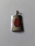 Stary srebrny wisior z kamieniem