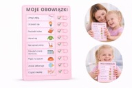TABLICA MOTYWACYJNA DLA DZIECI OBOWIĄZKI PO POLSKU + 13 arkuszy
