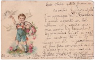 Chłopiec z Różami gołębie 1902r. LITOGRAFIA