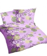 pościel z satyny 180x200 + 2x70x80 zamek S Esy floresy wrzos b-x