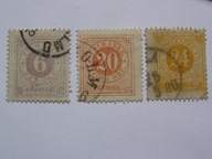 Szwecja - cyfry - zestaw - Mi. 23 A, 20 B, 23B kasowane