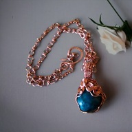 Naszyjnik handmade z Apatytu i czystej miedzi