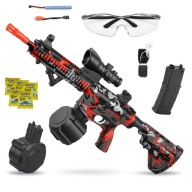 Karabin automat na kulki żelowe dla dzieci camo RED duży zestaw + aku ET10