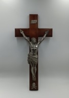 Piękny antyczny Stary Krzyż - duży 60cm - Pan Jezus - krucyfiks z czaszką