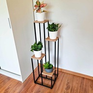 Kwietnik Stojący LOFT XXL 4 Donice | 110 cm | dąb craft złoty