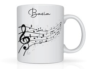 Kubek z imieniem muzyczny nuty na prezent urodziny
