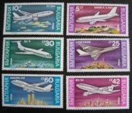 Bułgaria - Mi 3858/63 - Samoloty pasażerskie