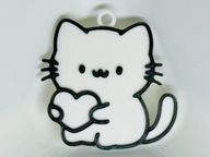 BRELOK PRZYWIESZKA DRUK 3D BRELOK ZAWIESZKA DO KLUCZY Cat Holding a Heart