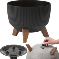DONICZKA MISA Z RECYKLINGU WKŁAD NÓŻKI IMITACJA DREWNA MROZOODPORNA 24CM