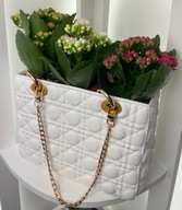 Doniczka plastikowa 3D złota biała w kształcie luksusowej torebki gadżet