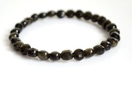 Naturalny OBSYDIAN złoty Monety fasetowane 6,4mm