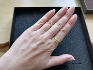 pierścionek pozłacany listek