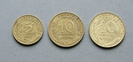 FRANCJA 5-10 CENTYMÓW 1971-1994 ZESTAW 3 SZT. B.ŁADNE