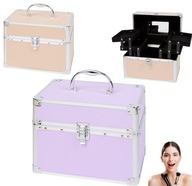 KUFER KOSMETYCZNY NA AKCESORIA DO MAKIJAŻU KOSMETYKI POJEMNY LUSTRO KUFEREK