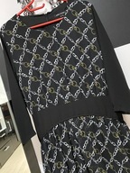 T Sara Navon czarna kolorowe artystyczne łańcuszki zamek wiązanie rozmiar L