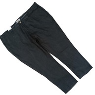 SPODNIE MĘSKIE LETNIE LNIANE GRAFITOWE -CHINOSY ROZM.48/30__DRESSMANN