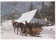 Tatry droga do Morskie Oko szałas sanie koń 1984r.