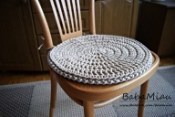 Poduszka na krzesło ze sznurka bawełnianego +wkład