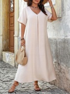 Okazja !_NOWA kremowa KOMFORTOWA lekka sukienka SHEIN_WYGODNA maxi_48/50