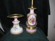 -OBNIŻKA--Francja Porcelanowa Salonowa Lampa Naftowa XIXw