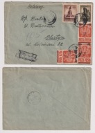 Warszawa polecony Fi 376a typ I i Fi 376a typ II nadruk przesunięty