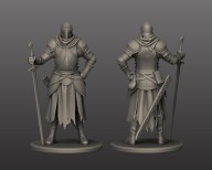 Żywica figurki średniowieczny rycerz 1/16