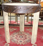 stół okrągły drewniany szczotkowany LOFT Vintage