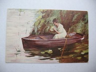 ZAGINIONY ŚWIAT ŁÓDKĄ PO LILIE WODNE przedwojenna POCZTÓWKA