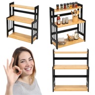 REGAŁ KUCHENNY DO KUCHNI SOLIDNY ORGANIZER PÓŁKI BAMBUSOWE NA PRZYPRAWY