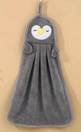 Mięciutki Aksamitny Ręczniczek dla Dzieci| Szary Pingwin| AS