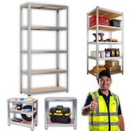 REGAŁ MAGAZYNOWY METALOWY DO GARAŻU SPIŻARNI WARSZTATU 5w1 180x90x40 875kg