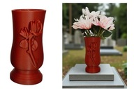 Wazon na cmentarz, Wazon Nagrobny Memorial Rose - Czerwony Marmur
