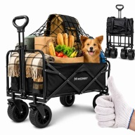 WÓZEK TRANSPORTOWY SKŁADANY OGRODOWY TURYSTYCZNY KOŁA TERENOWE 120L SIATKA