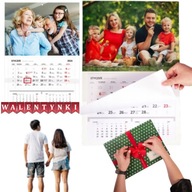 1x FOTO-KALENDARZ ŚCIENNY JEDNODZIELNY ZE ZDJĘCIEM NA PREZENT WALENTYNKI