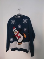 Granatowy męski świąteczny sweterek Boże Narodzenie Mikołaj M