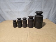 Stare odważniki handlowe z okresu Prl-u - zestaw 0.5-5kg