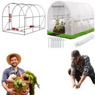 TUNEL FOLIOWY OGRODOWY OCYNKOWANY SZKLARNIA OGRODOWA FOLIAK UV-4 3x2x2m 6m2