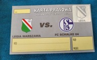 Bilet Legia Warszawa - FC Schalke 04 karta prasowa