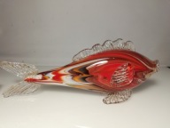 RYBA SZKLANA KOLOROWA SZKŁO KOLOROWE RETRO VINTAGE z PRL-u 35 cm