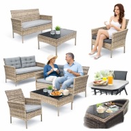 Zestaw Mebli Ogrodowych Wypoczynkowych Na Taras Ogród Sofa Fotele Stolik