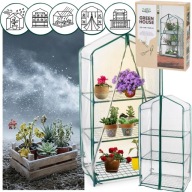 MINI SZKLARNIA OGRODOWA BALKONOWA WARZYWNIAK TUNEL FOLIOWY 3 PÓŁKI 126 CM