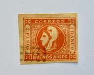 1859 Argentyna Buenos Aires Mi.11 kasowany znaczek. Wartość 200,- Euro.