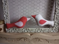 PTASZKI PTAKI Z MATERIAŁU ZAWIESZKI komplet 2 szt