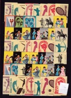 Polska, lata 50-te etykiety zapałczane, sport, Mazowsze, maki, 16 /Nieb,at/