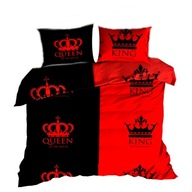 pościel bawełna lux 140x200 1x70x80 +2x40x40 zamek B 334-1 King czer.czarny