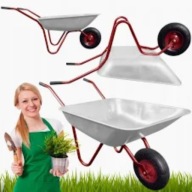 TACZKA OGRODOWA METALOWA OCYNKOWANA 120 L Z METALOWYM KOŁEM